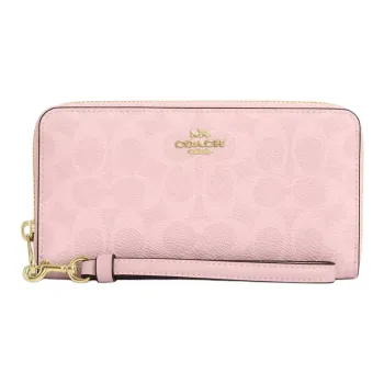 COACH Leather Wallet Small Size Women's Pink