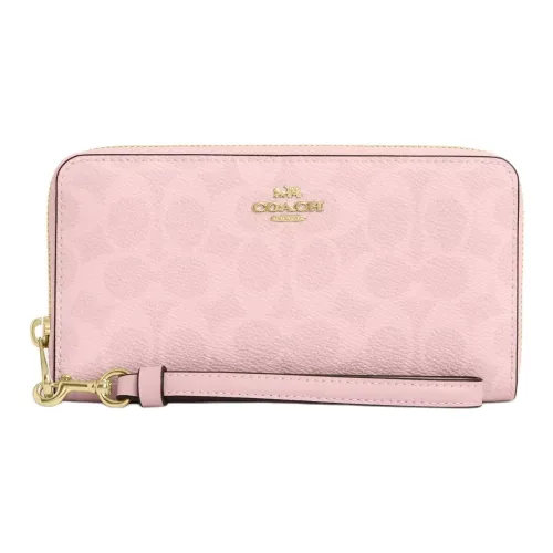 COACH Leather Wallet Small Size Women's Pink