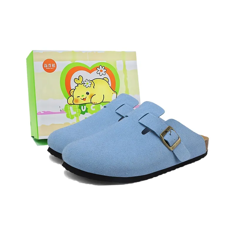Budding Bear Cork Sole Quiet Odor Resistant Abrasion Resistant Slip Resistant Closed Toe Slippers Unisex-48