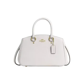COACH Pebbled Leather Tote Bag, Shopping Bag, Shoulder Bag, Handbag Small Size Women's White