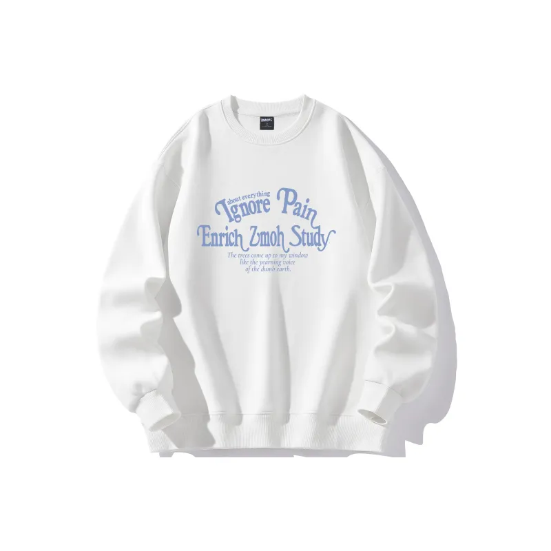ZMOH Fleece Lined Crew Neck Sweatshirt Men's Couple's-0