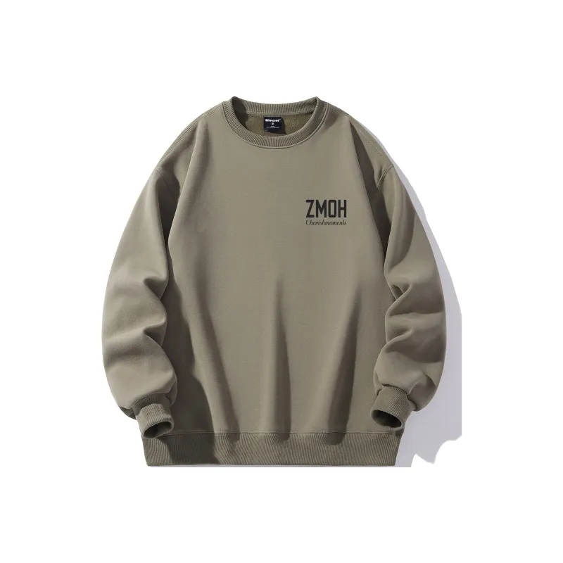 ZMOH Fleece Lined Crew Neck Sweatshirt Unisex Couple's-10
