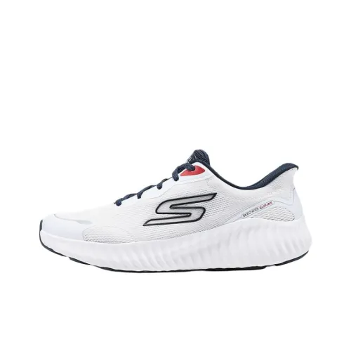 skechers sandals MEN'S GO Anti Slip Wear Resistant Low Top Running Shoes Men's White Blue
