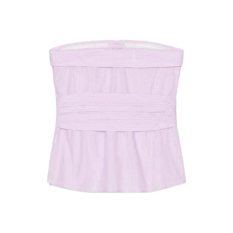 ZARA Strapless Top Women's Pink/White-1