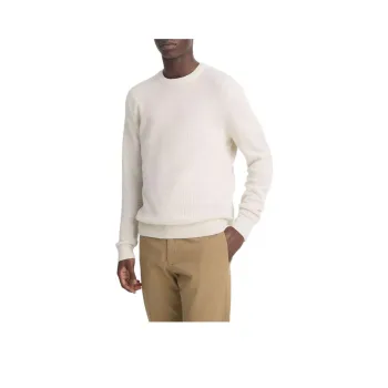 VINCE Merino Wool Mesh Crew Neck Sweater Sweater Men's Ecru