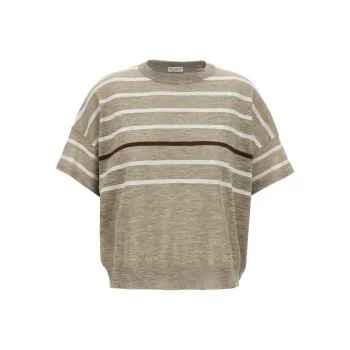 Brunello Cucinelli Lurex Striped Jumper