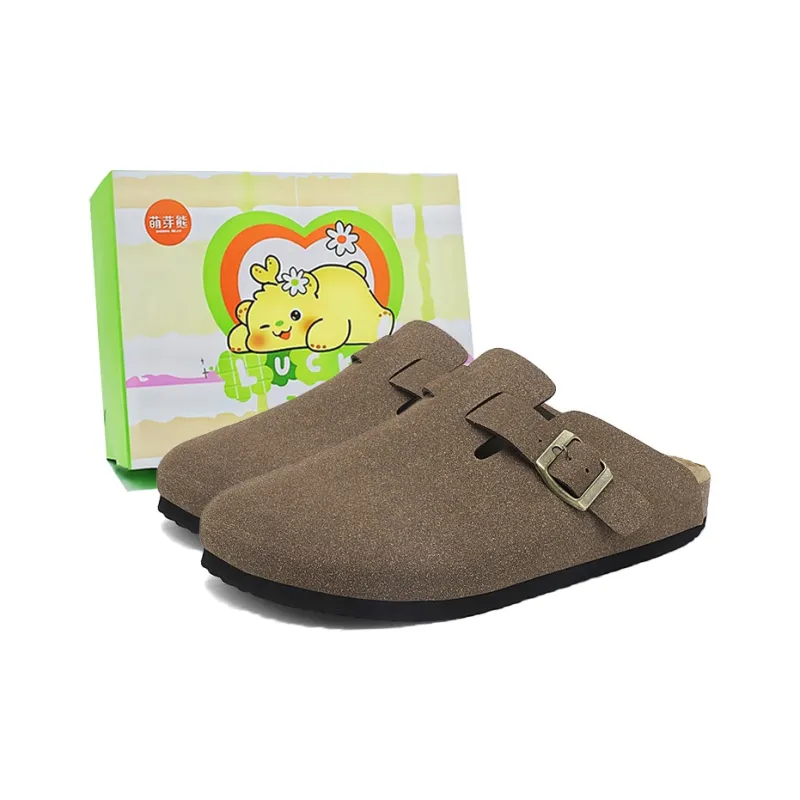 Budding Bear Cork Sole Quiet Odor Resistant Abrasion Resistant Slip Resistant Closed Toe Slippers Unisex-18