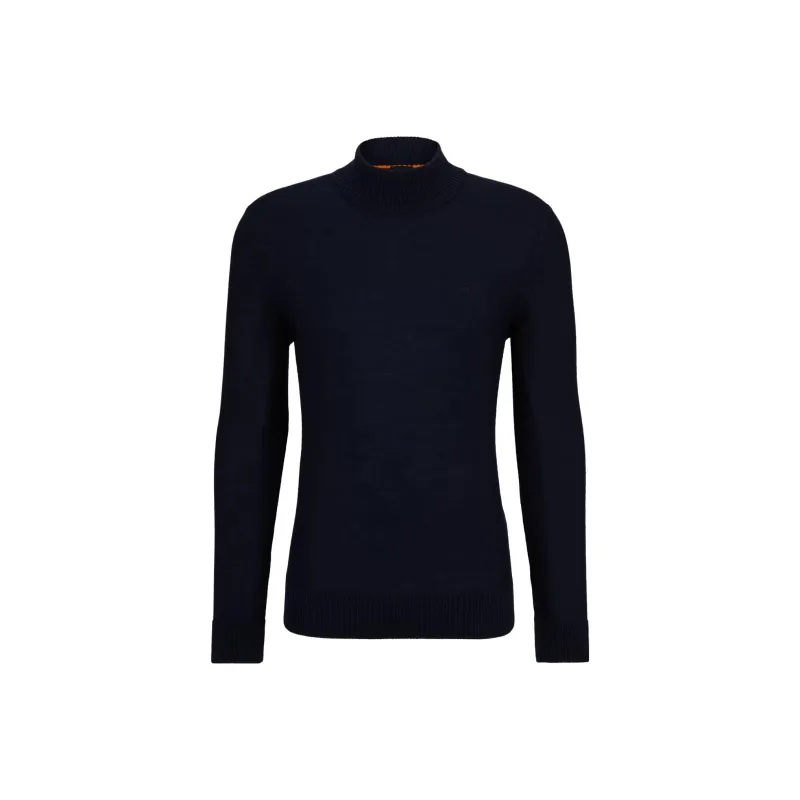 HUGO BOSS Logo embroidered High neck Jumper-0
