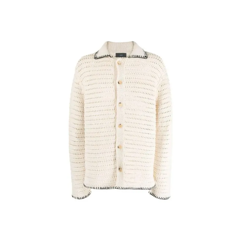Alanui Whipstitch detail Open knit Cardigan-0