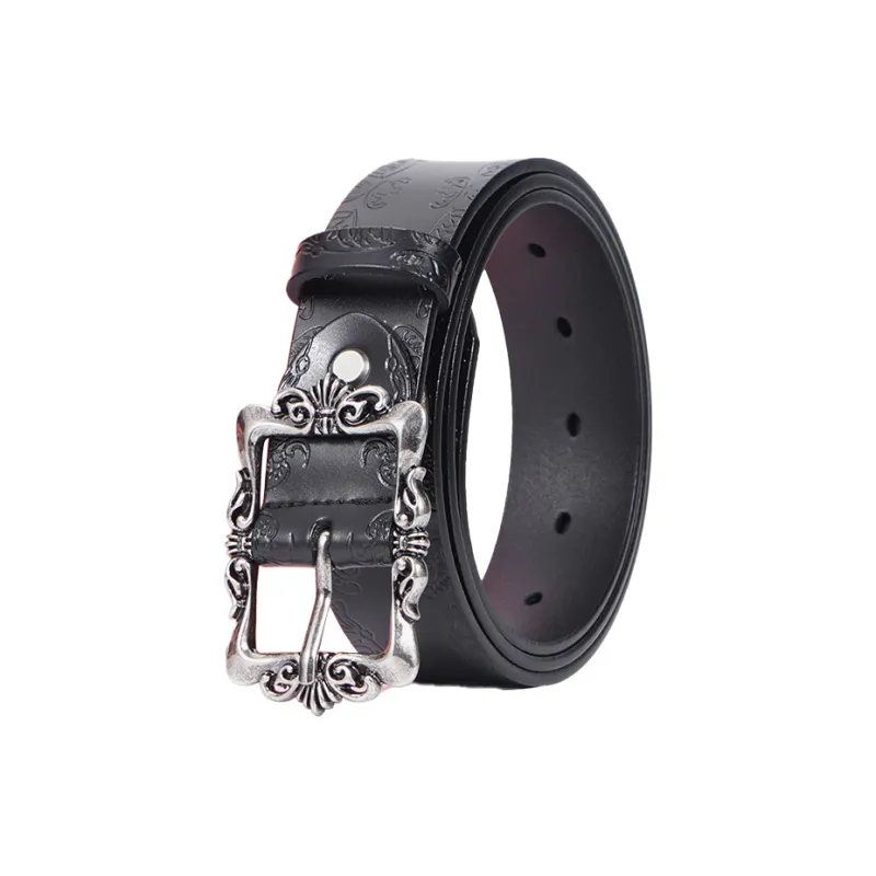 YUZHAOLIN Cow Split Leather Belts Unisex Width 3.3CM-2