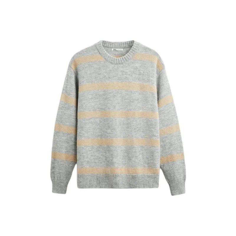 ZARA Knitwear Men's Zebra Print Gray-0