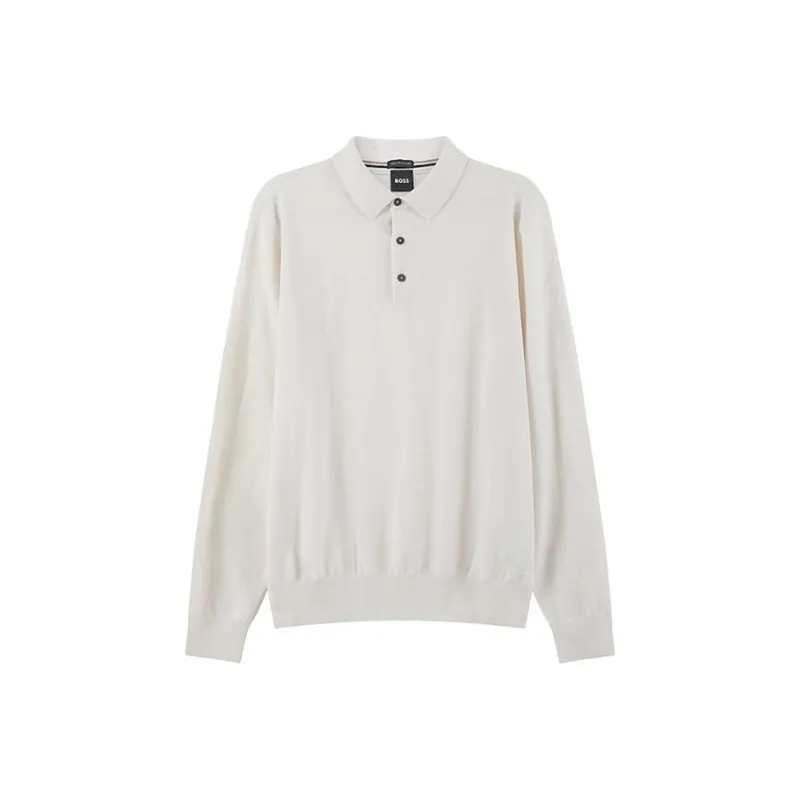 HUGO BOSS Logo embroidered Virgin Wool Polo Shirt-0