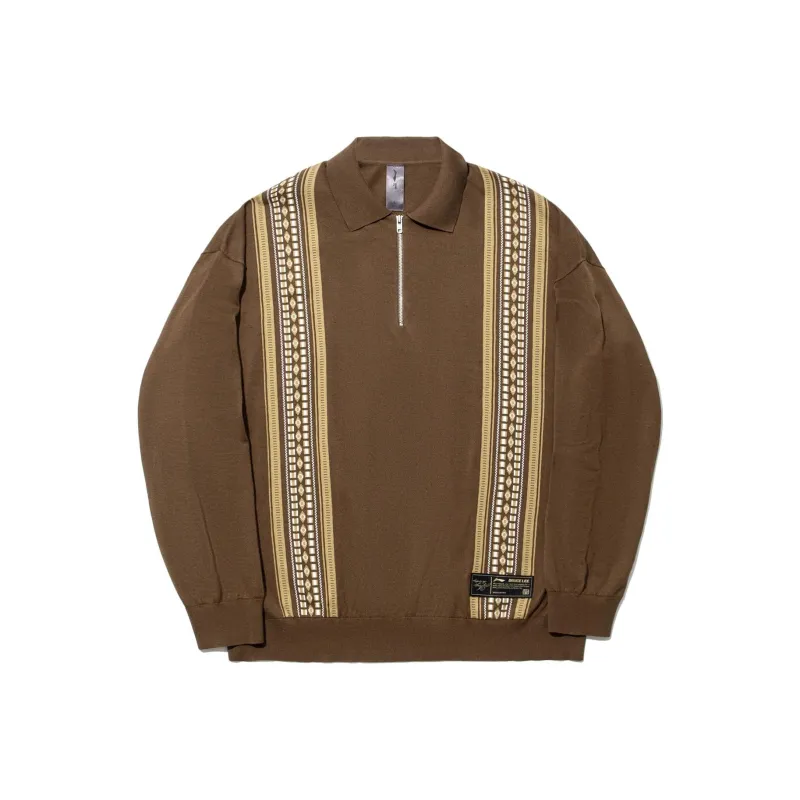 LiNing x LIXIAOLONG,LIANMINGKUAN Knitwear Unisex Terracotta Brown-0