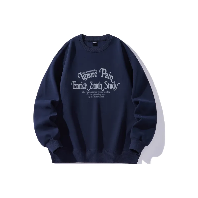 ZMOH Fleece Lined Crew Neck Sweatshirt Men's Couple's-10