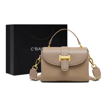 C°BANNER Cow Leather Shoulder Bag, Crossbody Bag, Handbag Medium Size Women's Elephant Gray