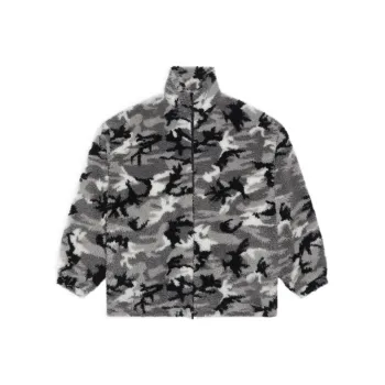 Balenciaga Camo Zip Up Fleece Jacket Jacket