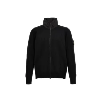 STONE ISLAND Compass patch Zip up Cardigan