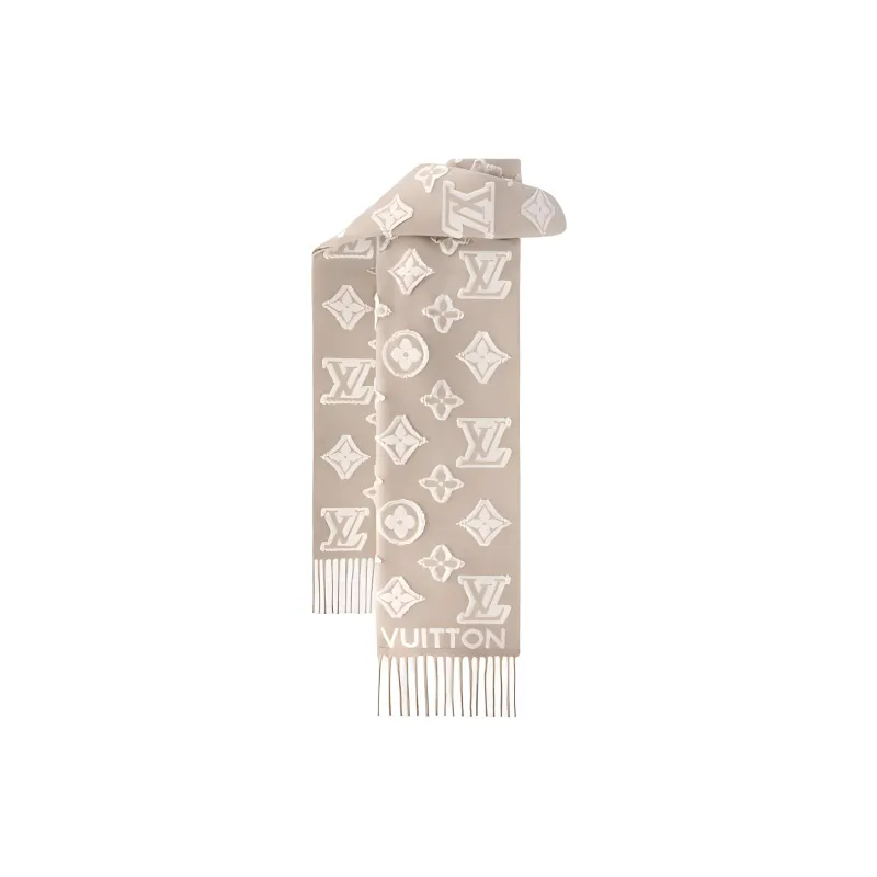 LOUIS VUITTON Wool Knit Scarves Women's Multicolor-3