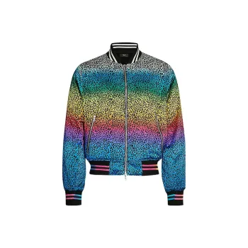 AMIRI Leopard Rainbow Bomber Jacket