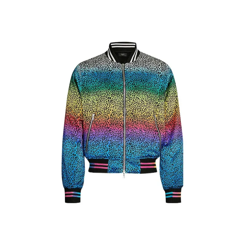 AMIRI Leopard Rainbow Bomber Jacket-0