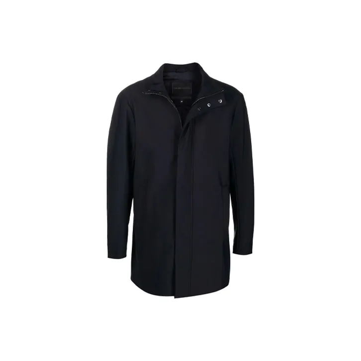 EMPORIO ARMANI High Neck Zipped Mid Length Coat-0