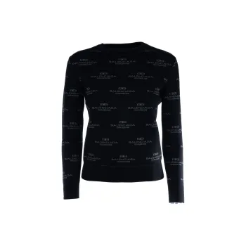 Balenciaga Logo Intarsia Knit Sweater