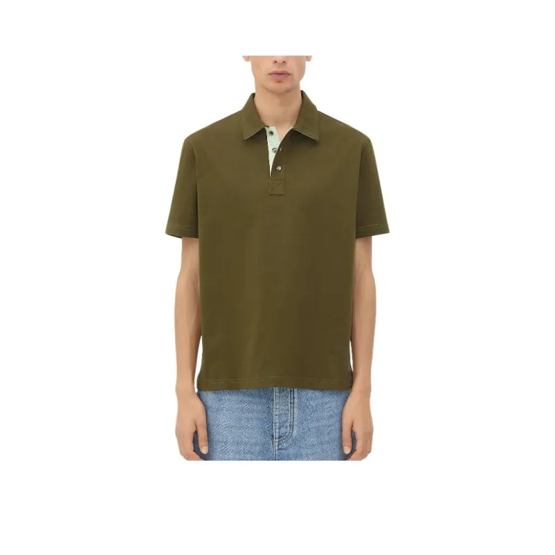 Bottega Veneta Polo Shirt Men's Olive Oil Color-0