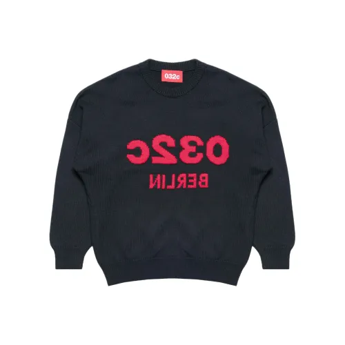 032c 블랙 남녀공용 스웨터