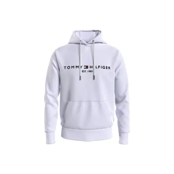 Tommy Hilfiger Big And Tall Tommy Logo Hoodie Knitwear Men's White