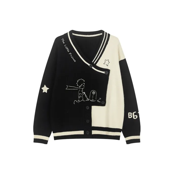 Bosieagender Sweater Unisex Black White-0
