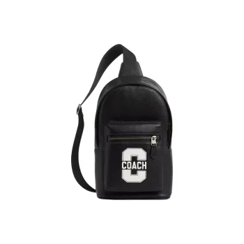 COACH West Calfskin Sling Bag, Fanny Pack Small Size Men's Black