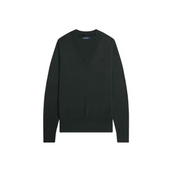 FRED PERRY V Neck Jumper Sweater Men's Green