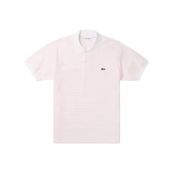 LACOSTE Polo Shirt Men's White/Light Pink