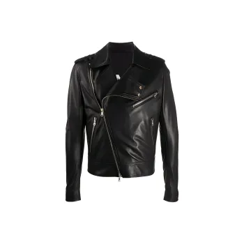 BALMAIN Leather Biker Jacket