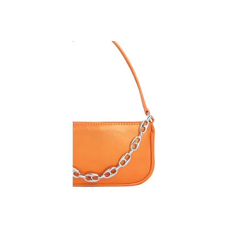 By Far Mini Rachel Cow Leather Handbag Shoulder Bag Small Size Women's Burnt Orange-1
