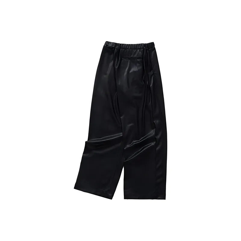 LIVINGTOWN Leather Pants Unisex Black-1