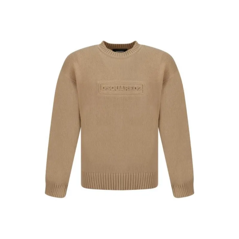DSQUARED 2 Logo Intarsia Knitted Crewneck Pullover-0