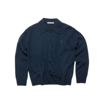Acne Studios Embroidered-logo Mélange Cardigan