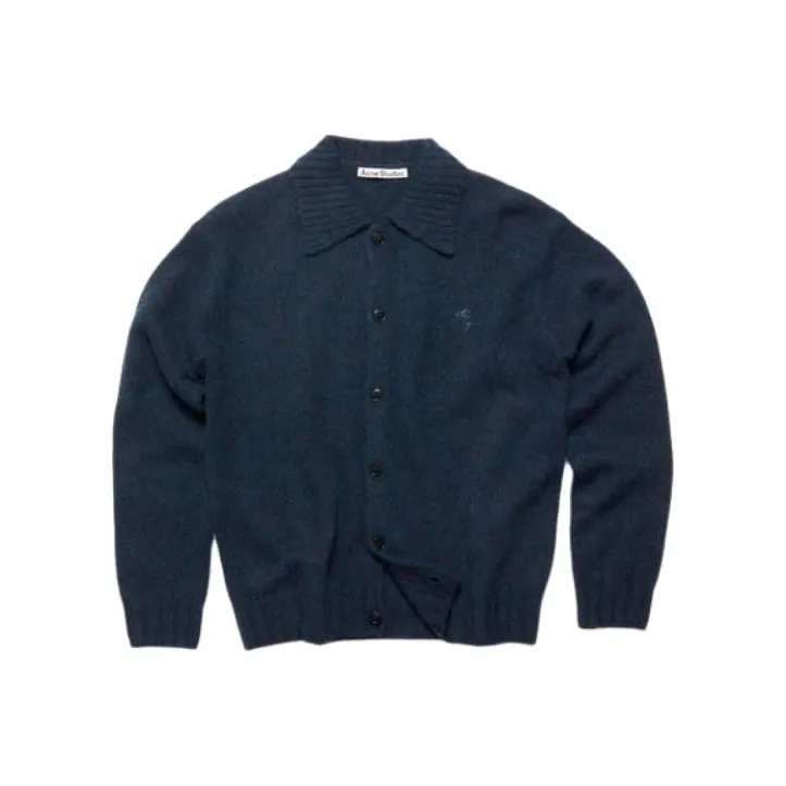 Acne Studios Embroidered-logo Mélange Cardigan-0