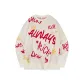 Cream White Letter Jacquard