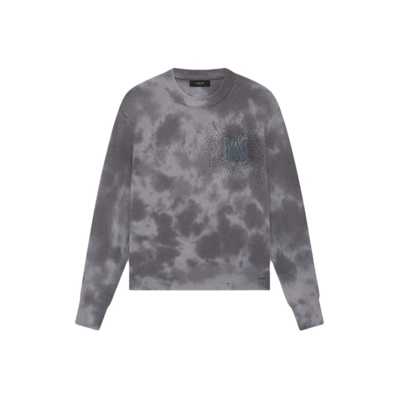 AMIRI Crystal Crewneck- Faded Sweater Men's Fade To Black-0