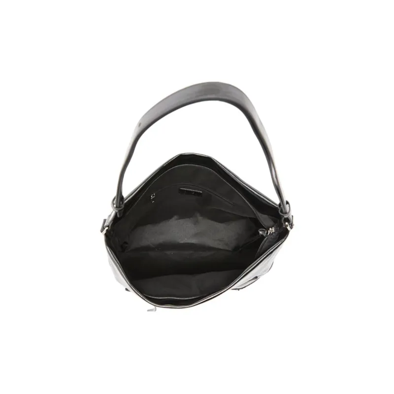 Three Blessings PU Tote Bag, Shopping Bag, Shoulder Bag Medium Size Women's Black-3