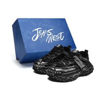 JEANSWEST Paris Distressed Wasteland Style Slip Resistant, Abrasion Resistant, Breathable Low Top Chunky Sneakers Men's
