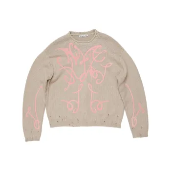 Acne Studios Graphic Printed Distressed Jumper