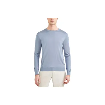 GUESS Silk Crewneck Sweater Sweater Men's Light Blue