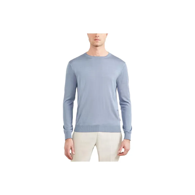GUESS Silk Crewneck Sweater Sweater Men's Light Blue-0