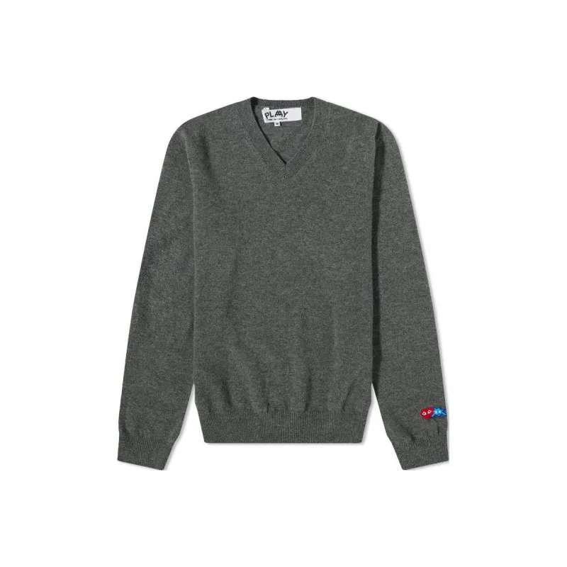 CDG Play Sweaters Men Gray-0
