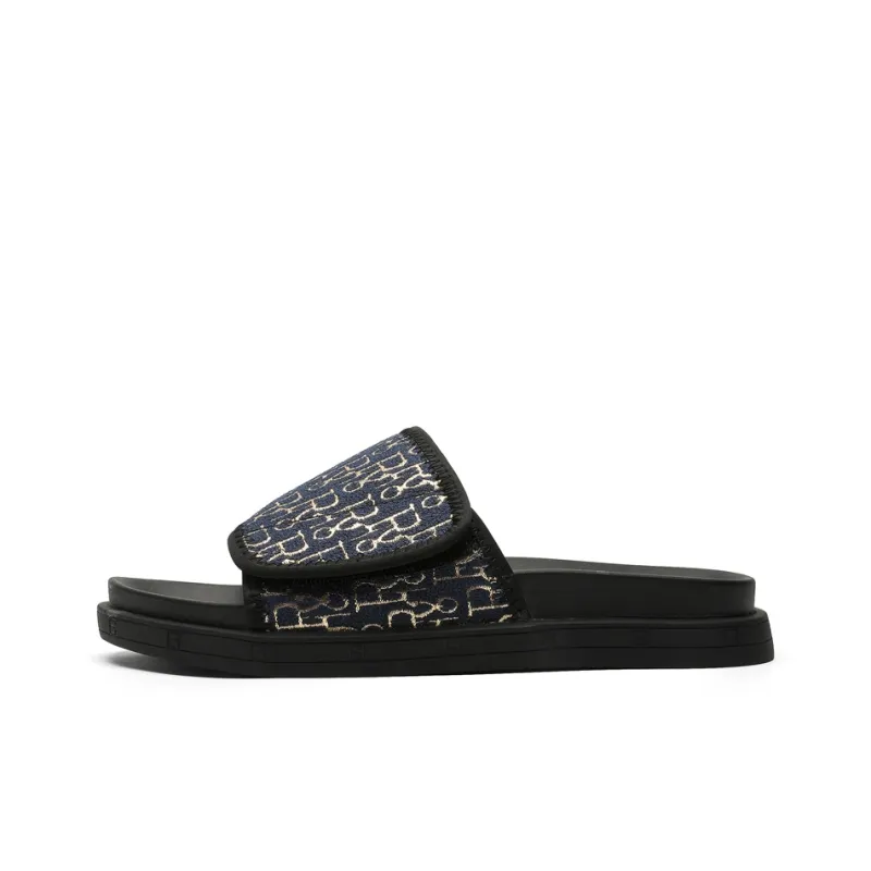 Ignition Rubber Sole Slip Resistant Abrasion Resistant Quick Dry Slide Slippers Men's Blue-0
