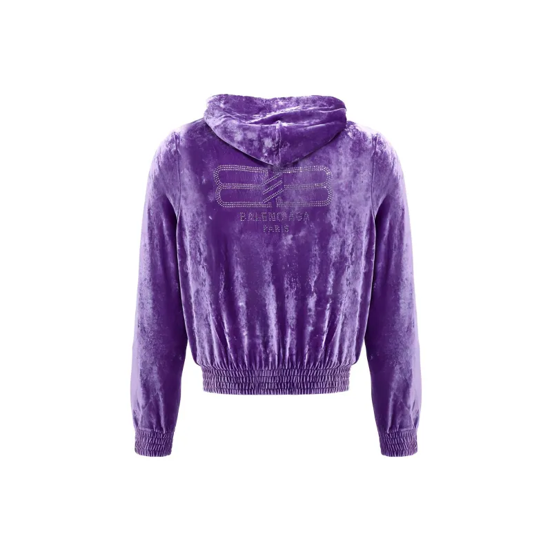 Balenciaga Zipped Velvet Hoodie-1