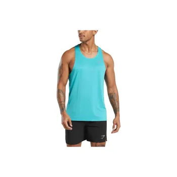 GYMSHARK Tank Tops Men Cyan